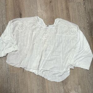 Free People Elegant Ivory Embroidered Women's Top M